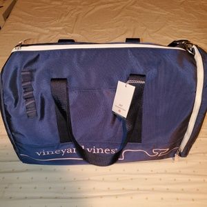 Vineyard Vines Navy Pink Duffel Bag